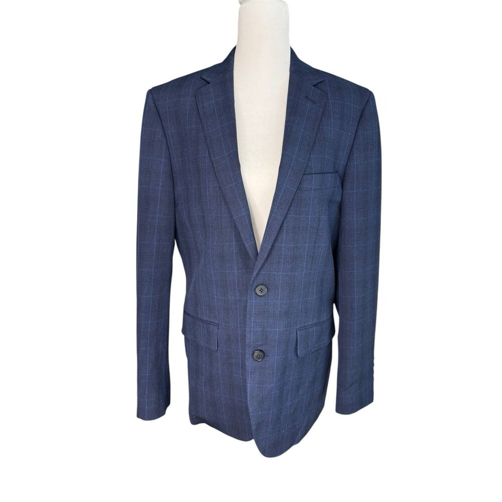 APT 9 Mens Blazer 38R Blue Slim Fit Sport Coat Jacket Premier Flex Essential NWT